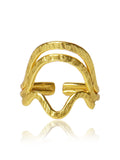 Golden Crescent Openwork Ring