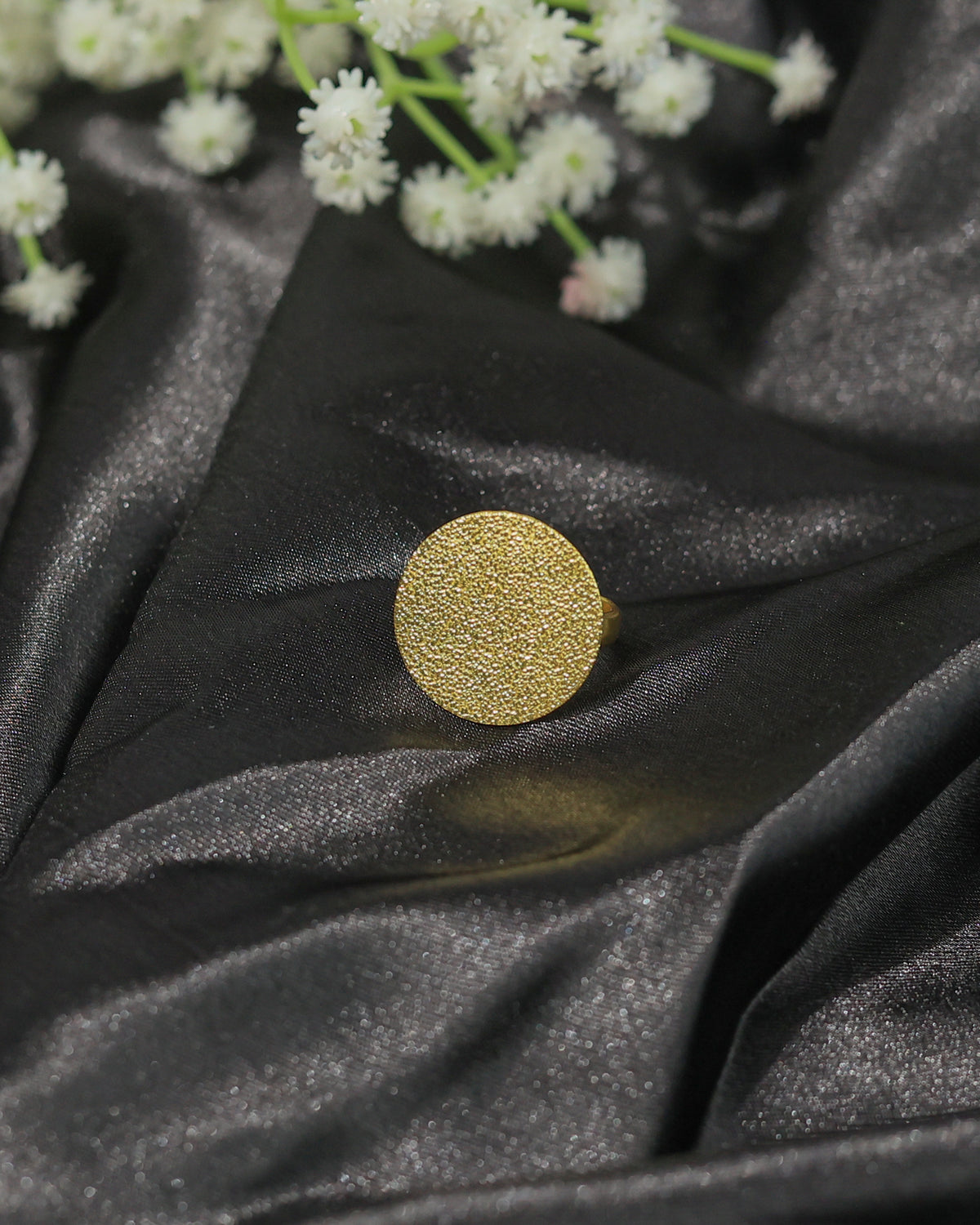 Textured Disc Statement Ring