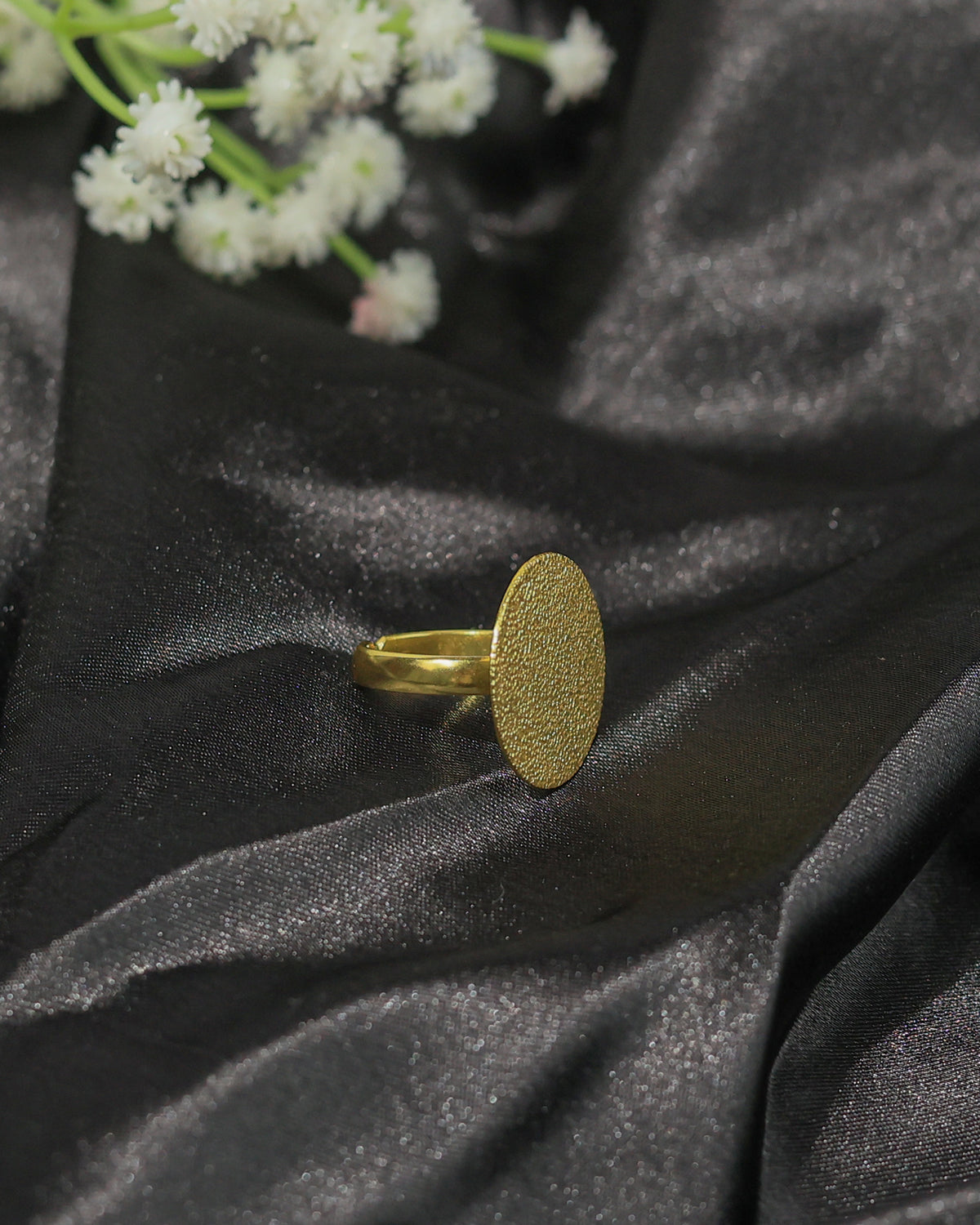 Textured Disc Statement Ring