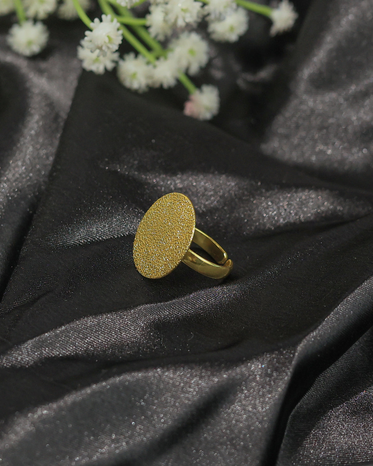 Textured Disc Statement Ring