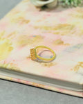 Golden Filigree Square Accent Ring