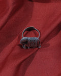 Heritage Elephant Oxidised Statement Ring