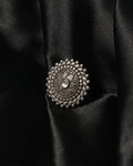Lotus Mandala Oxidised Statement Ring