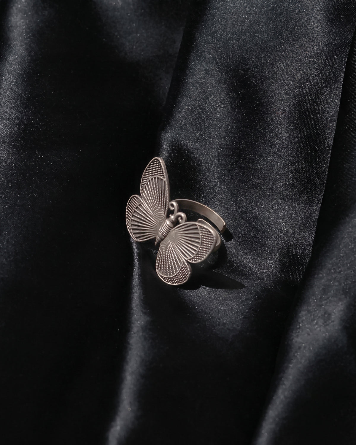 Vintage Butterfly Oxidised Ring