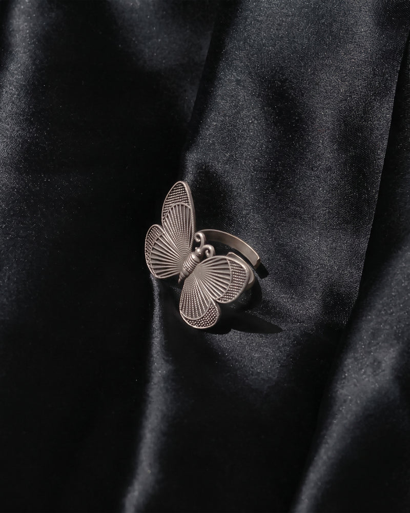 Vintage Butterfly Oxidised Ring