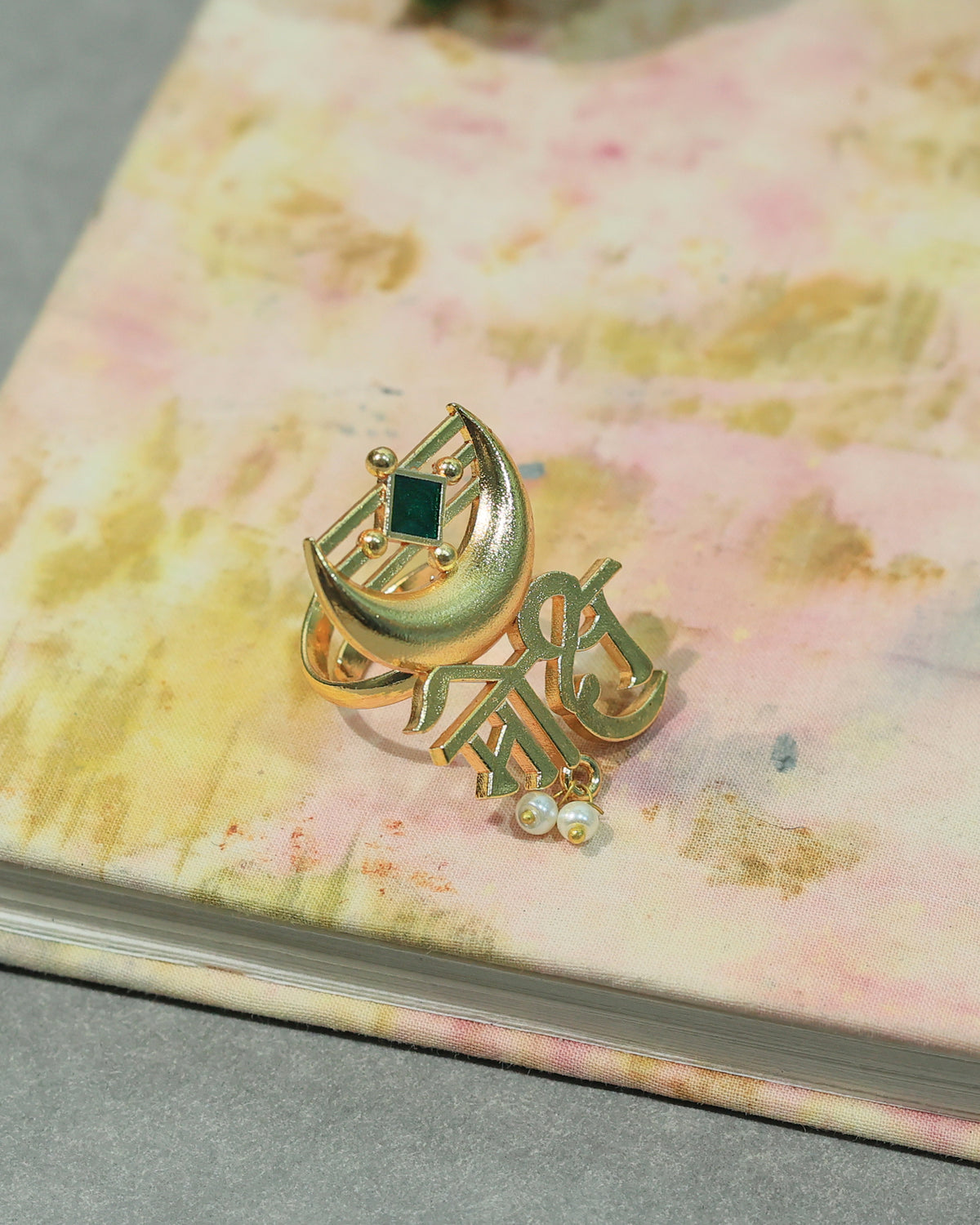 Moksh Crescent Spiritual Statement Ring