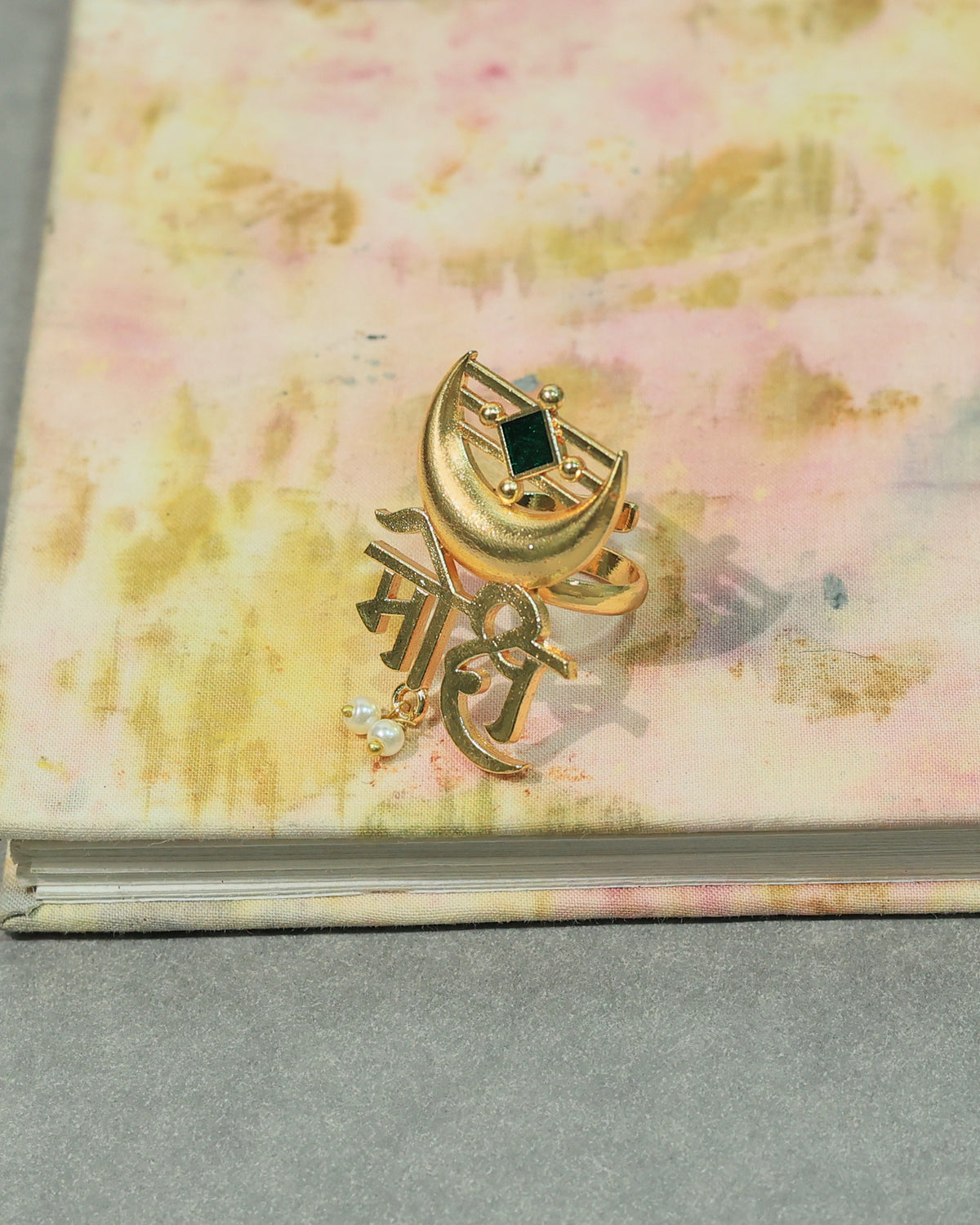 Moksh Crescent Spiritual Statement Ring