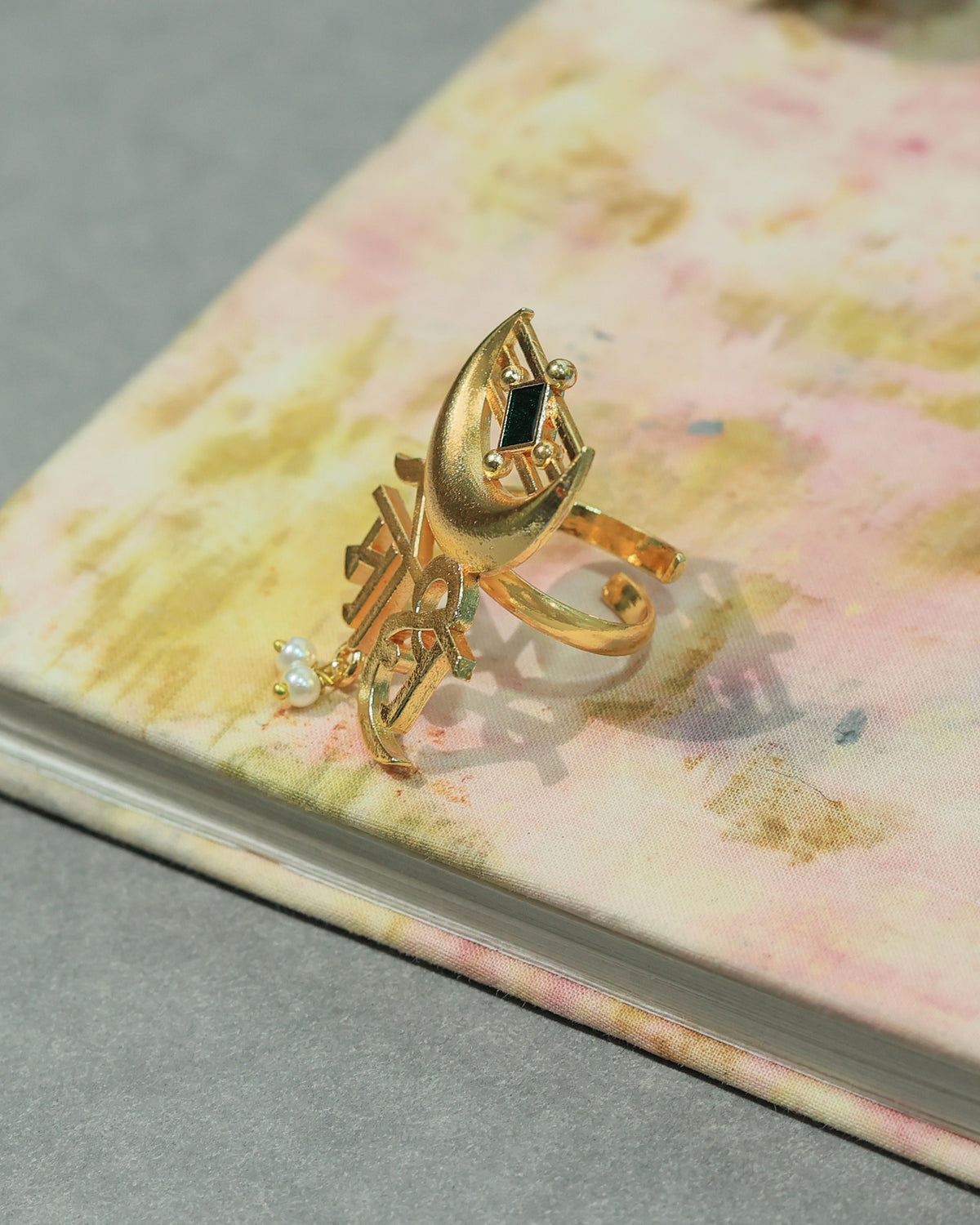 Moksh Crescent Spiritual Statement Ring