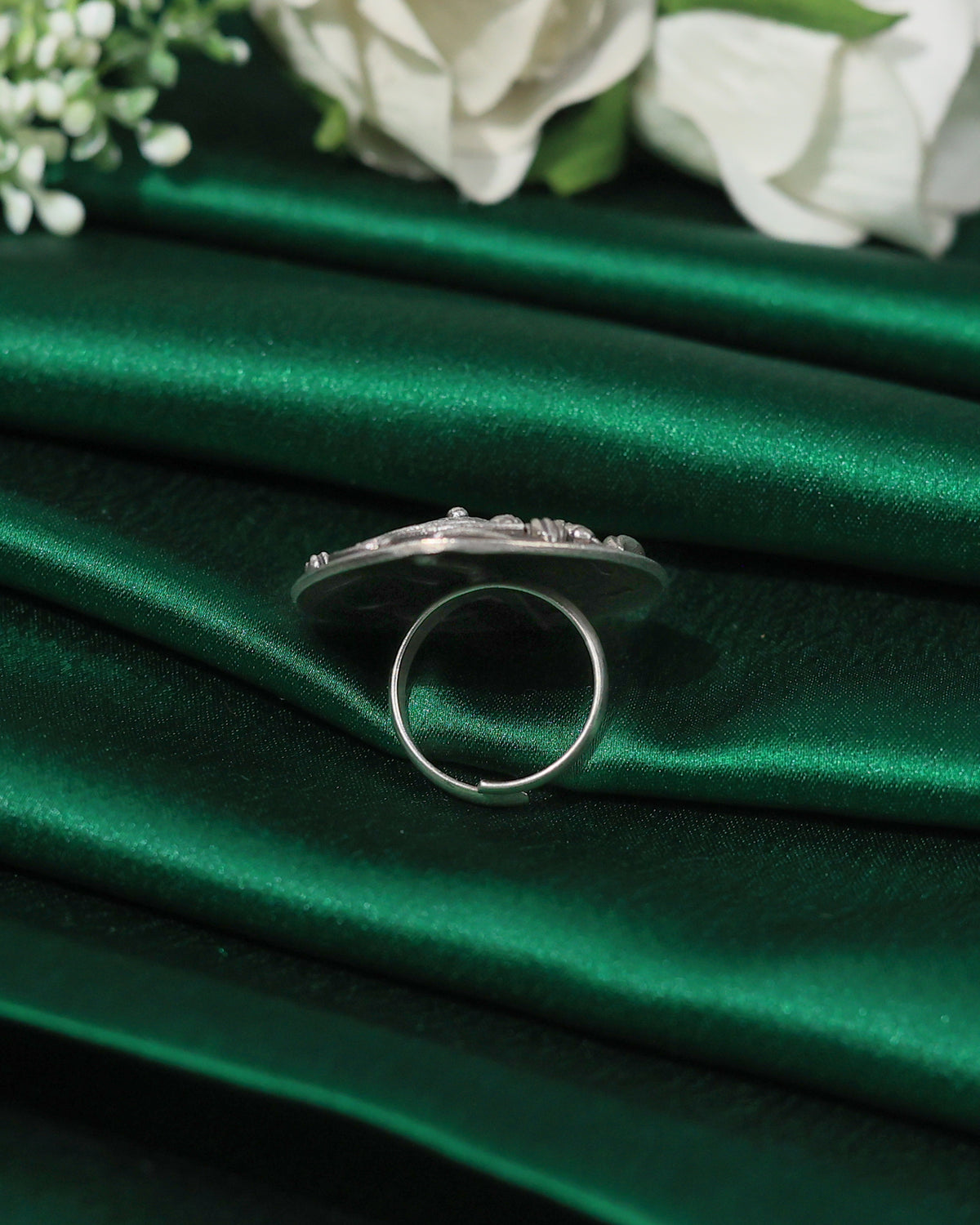 Peacock Garden Oxidised Statement Ring