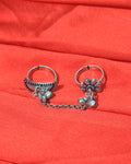 Floral Twin Ring Hand Chain