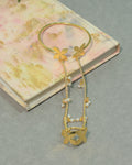 Golden Floral Hand Chain Bracelet Ring