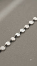Black Beaded Silver-Tone Disc Anklet