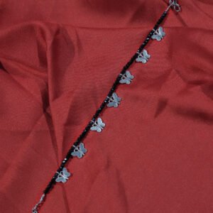 black beaded butterfly charm anklet