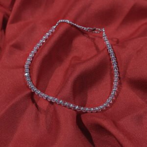 crystal beaded silver anklet for women